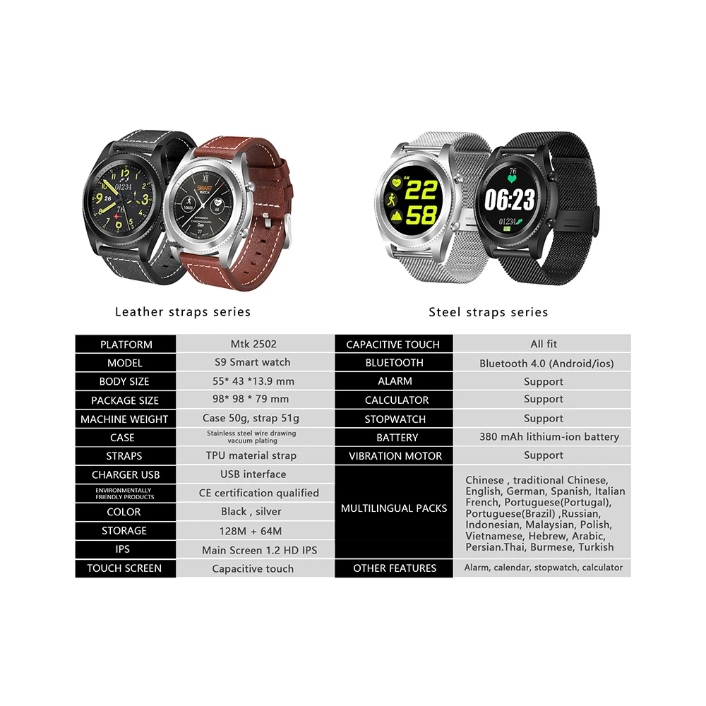 2017 NEW No.1 S9 NFC MTK2502C Smartwatch Heart Rate Monitor Bluetooth 4.0 Smart watch Bracelet Wearable devices for Android 2017 NEW No.1 S9 NFC MTK2502C Smartwatch Heart Rate Monitor Bluetooth 4.0 Smart watch Bracelet Wearable devices for Android