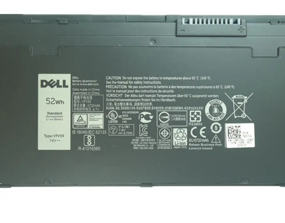 New Genuine F3G33 VFV59 W57CV battery for Dell Latitude E7240 E7250 52Wh 7.4V Laptop VFV59