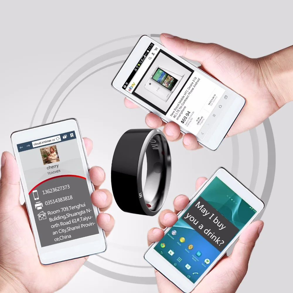 Jakcom R3 Smart Ring(умное кольцо 3-доказательство App Enabled носимых Технология волшебное кольцо для Android оконные рамы NFC телефон умные аксессуары