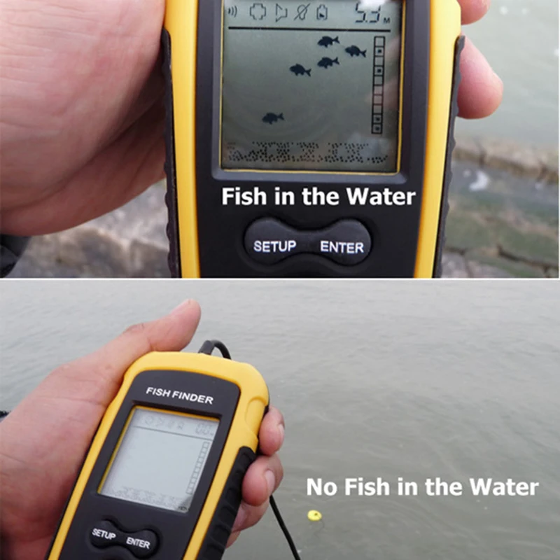 Портативный рыболокатор глубинный эхолот датчик сигнализации рыболокатор 0,7-100 м рыболовный эхолот с английским дисплеем XNC