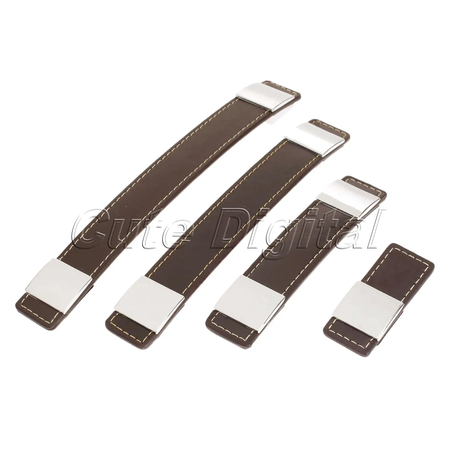 Modern Brown Leather Door Handles Cupboard Drawer Pull Knobs Kitchen Cabinet Knob Furniture Accessories Single Hole/96/160/192mm