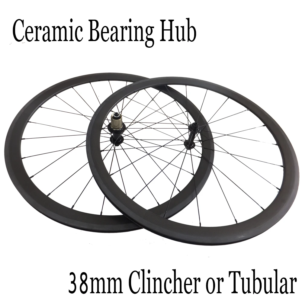 Flash Deal 25mm Wide Carbon Wheels V brake Ceramic Bearing Wheels 700c 38mm 50mm Deep Clincher Matte Straight Pull Bicycle Road Bike Wheels 12