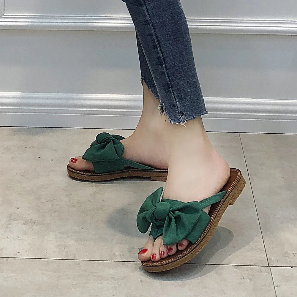 bow slides flats heels