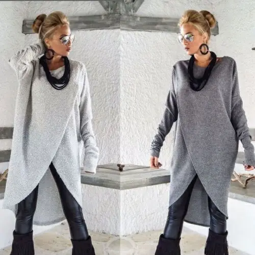 

Fashion Newest Women Ladies Casual Long Sleeve Straight Dress Solid O-Neck Jumper Top Women Winter Warm Dresses