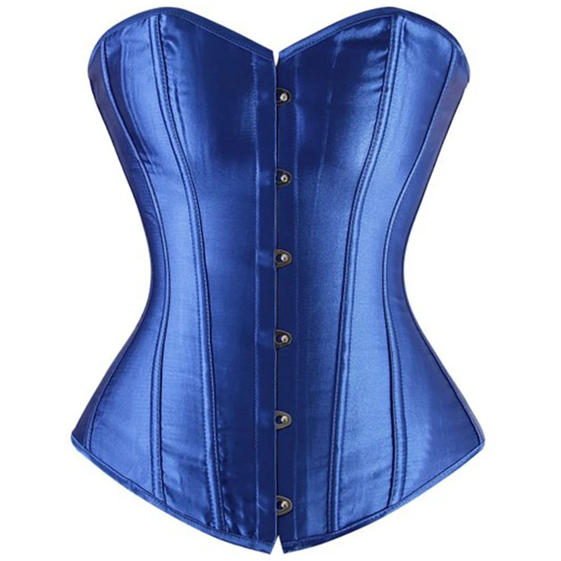 

FLORATA Sexy Lace Up Waist Slimming Corset Satin Corsets & Bustiers Waist Trainer Candy Colors Body Shaper Burlesque Corsets
