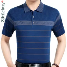 Летняя мужская рубашка поло с коротким рукавом, рубашки поло в полоску, приталенная Мужская одежда, одежда для бодибилдинга, уличная рубашка 3710