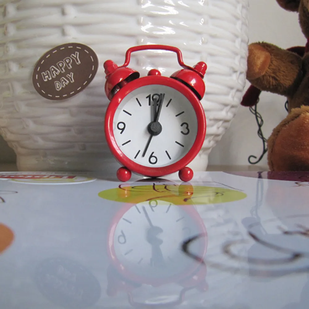 Creative Portable Cute Mini Alarm Clock Electronic Round Number Double Bell Desk Table Digital Clock Home Decor #BF