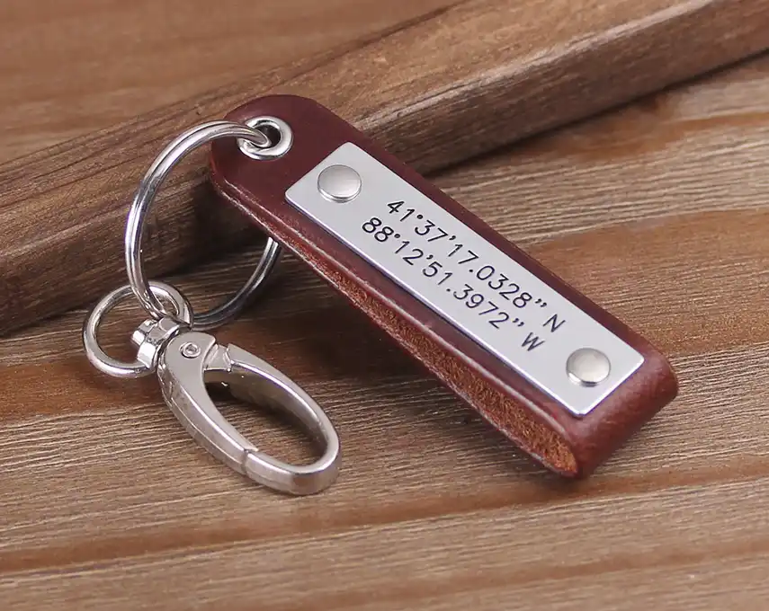 Latitude Longitude Keychain Coordinates Keychain GPS Keychain Personalized Keychain Location Keychain Couples Keychain Anniversary Gift