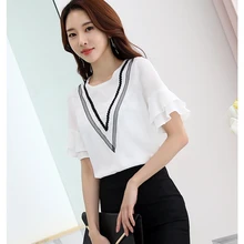 2017 Hot Sales font b Women b font Summer Casual Fashion Loose Chiffon font b Shirts