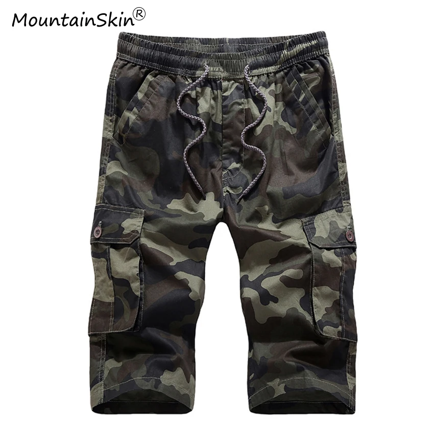 Горные мужские летние повседневные шорты до колена, военные хлопковые камуфляжные шорты с несколькими карманами, мужские брендовые шорты LA728