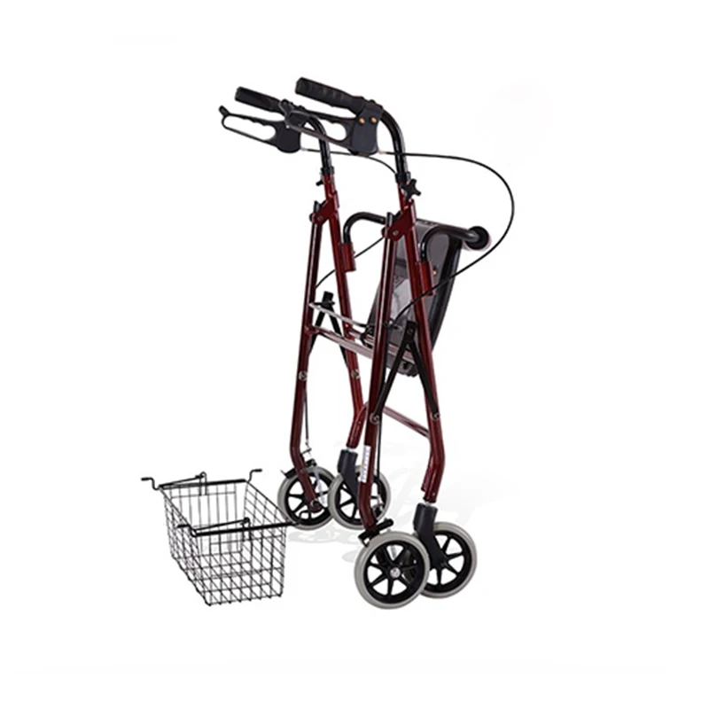 Rollator shopping walker легкий открытый 4 колеса складной с корзиной для хранения и мягким