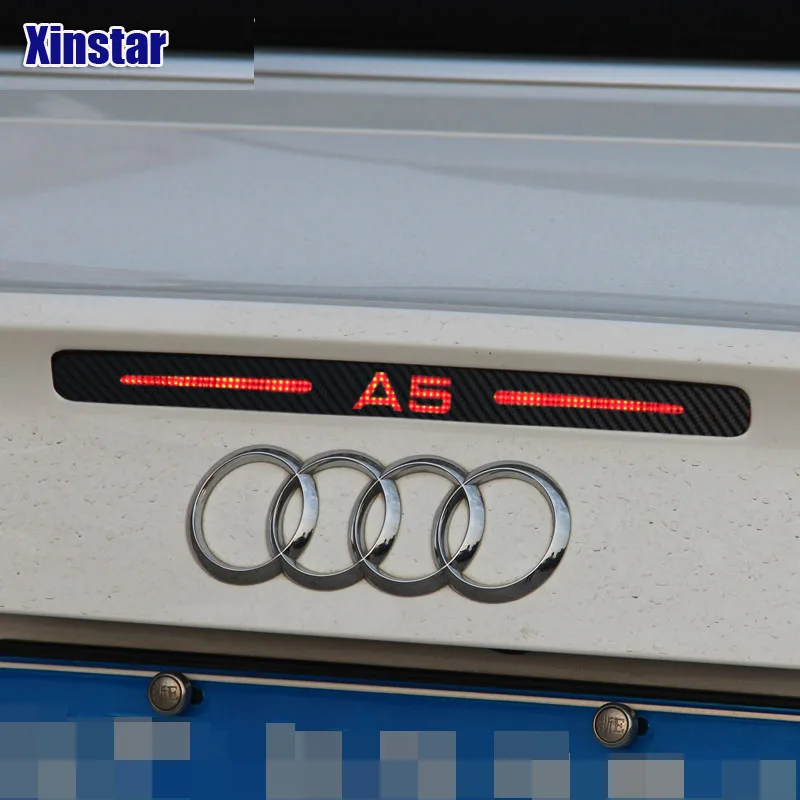 Углеродное волокно третий автомобильный тормозной фонарь наклейка для Audi A5|brake
