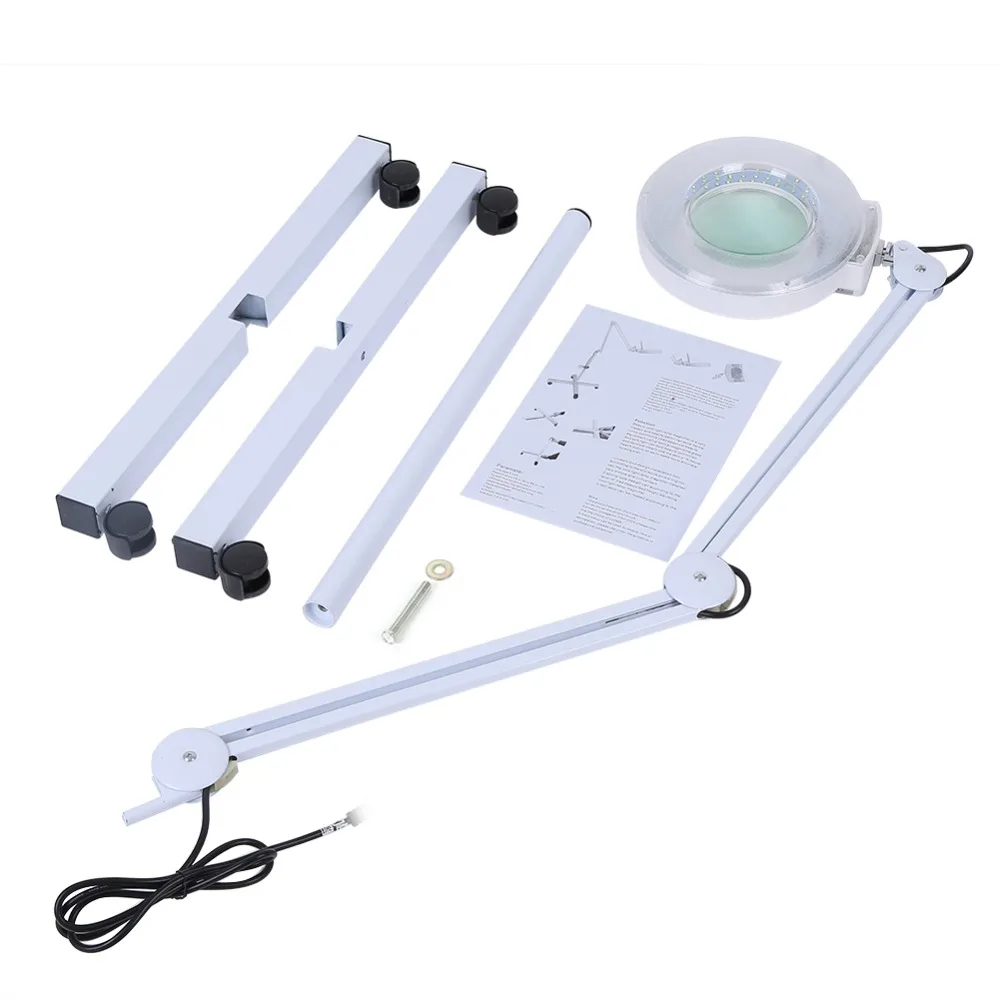 

Professional Magnifying With Stand Flexible Adjustable Height Cold Light LED Floor Lamp Reading Medical EU