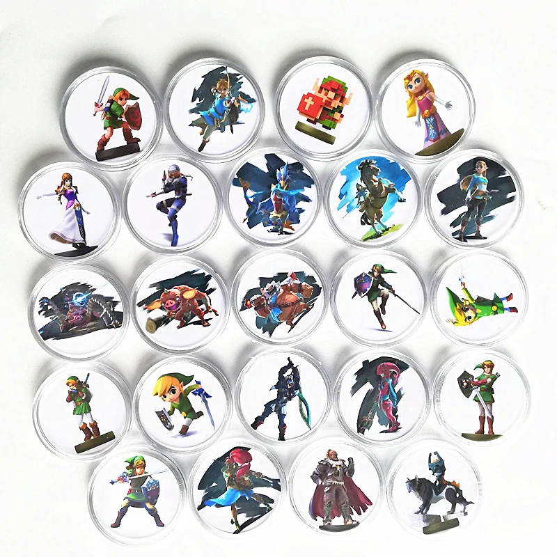 

New Data Full Set 23Pcs The Legend of Zelda Collection Coin Card NFC Tag For Amiibo Card Ntag215 NS Switch Wii U Fast Shipping