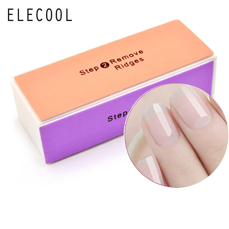 

ELECOOL 4 Face 4 Step Pro Colorful Nail File Buffer Polishing Block Sanding Nail Art Manicure Sponge Setback Nail Art Tools