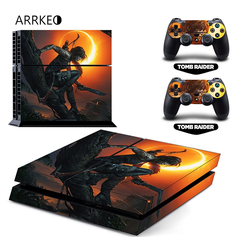 

ARRKEO Shadow of the Tomb Raider Cover Decal PS4 Skin Sticker for Sony PlayStation 4 Console 2 Controller Skins LED light Bar