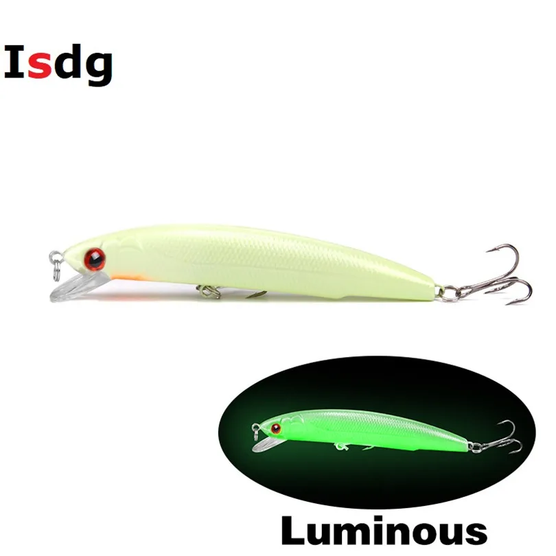 Isdg 1 шт. 11 см 17 г 3D светящая Ночная приманка для рыбалки Minnow Isca искусственная