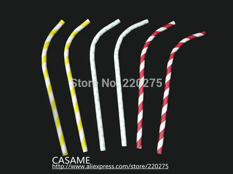 bending paper straws 10000pcs color Chevron wedding bended decoration