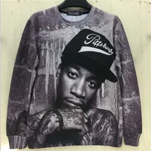 Мужчины / женщины 3D кофты принт знаки портрет Wiz Khalifa хип-хоп rock певица панк пуловер толстовки