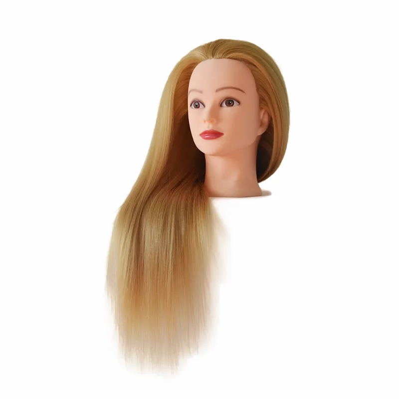 

65CM 100% High Temperature Fiber Blonde Hair Training Mannequin Doll Head Practice Training Head Hairdressing For Sale Dummy