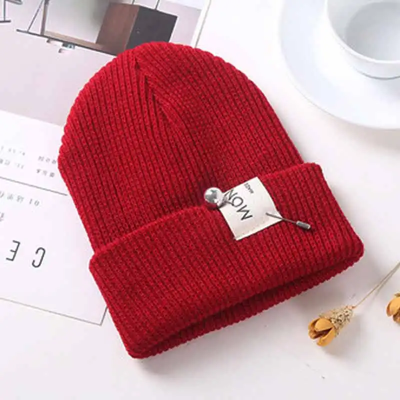 

Autumn winter Korean version street style pin knitted beanie hat Women Men Couple warm cap winter Hats beanies wholesale