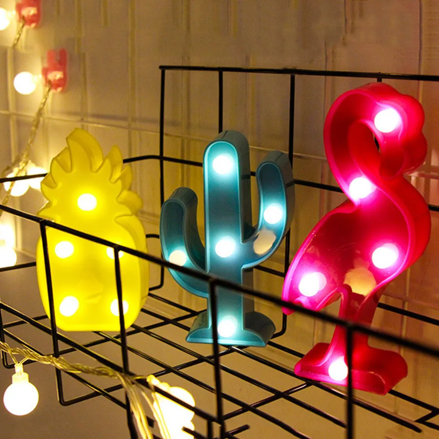 Thrisdar Mini Unicorn Flamingo Cactus Pineapple 3D LED Night Light Cartoon Animal Desk Table Lamp Kids Baby Gift Toy's Light Thrisdar Mini Unicorn Flamingo Cactus Pineapple 3D LED Night Light Cartoon Animal Desk Table Lamp Kids Baby Gift Toy's Light
