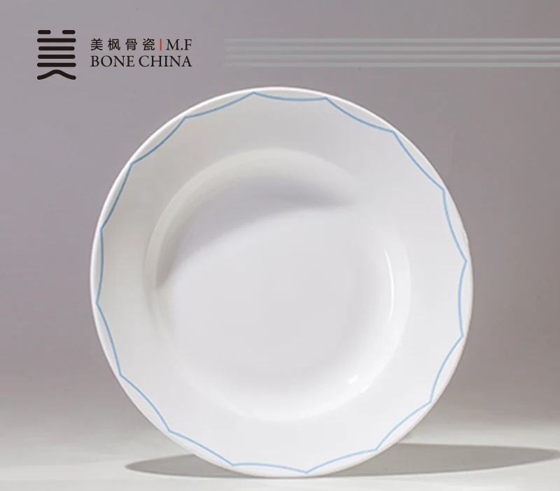 8 inch, real bone china dinner plate, white porcelain plate