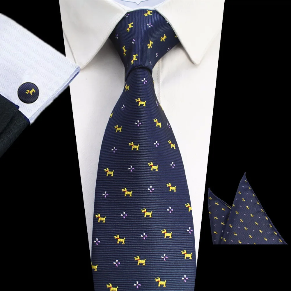 GUSLESON дизайн 8 см набор клетчатых полосатых галстуков жаккардовые тканые мужские галстуки Запонки набор мужских галстуков для свадебной вечеринки
