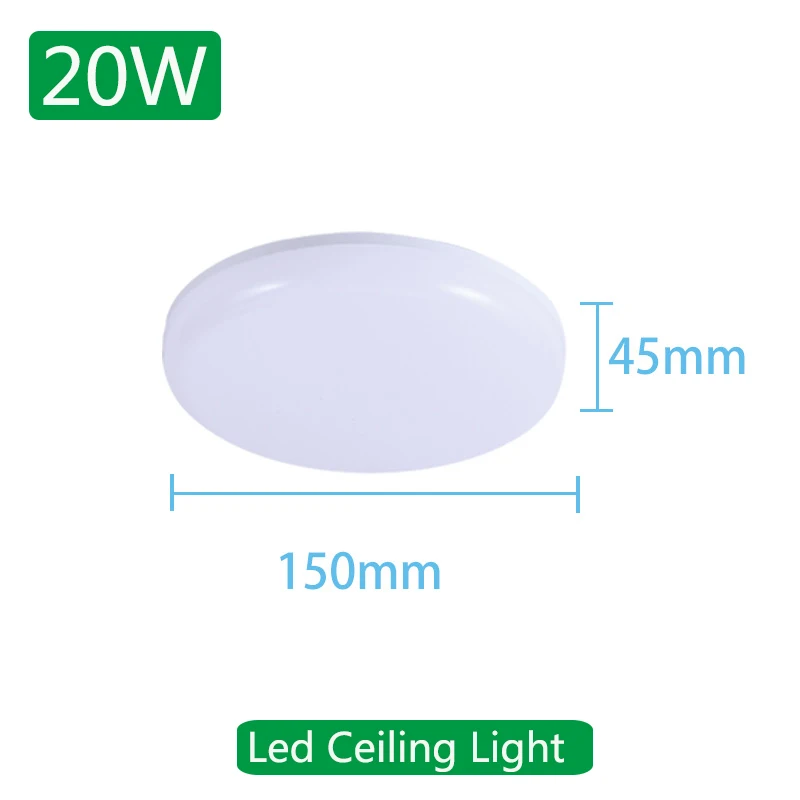 Светодиодный панельный светильник 220 В светодиодный потолочный светильник поверхностного монтажа круглый 15 Вт 20 Вт 30 Вт 50 Вт внутренний декоративный светильник для ванной комнаты спальни - Испускаемый цвет: 20W Ceiling Light
