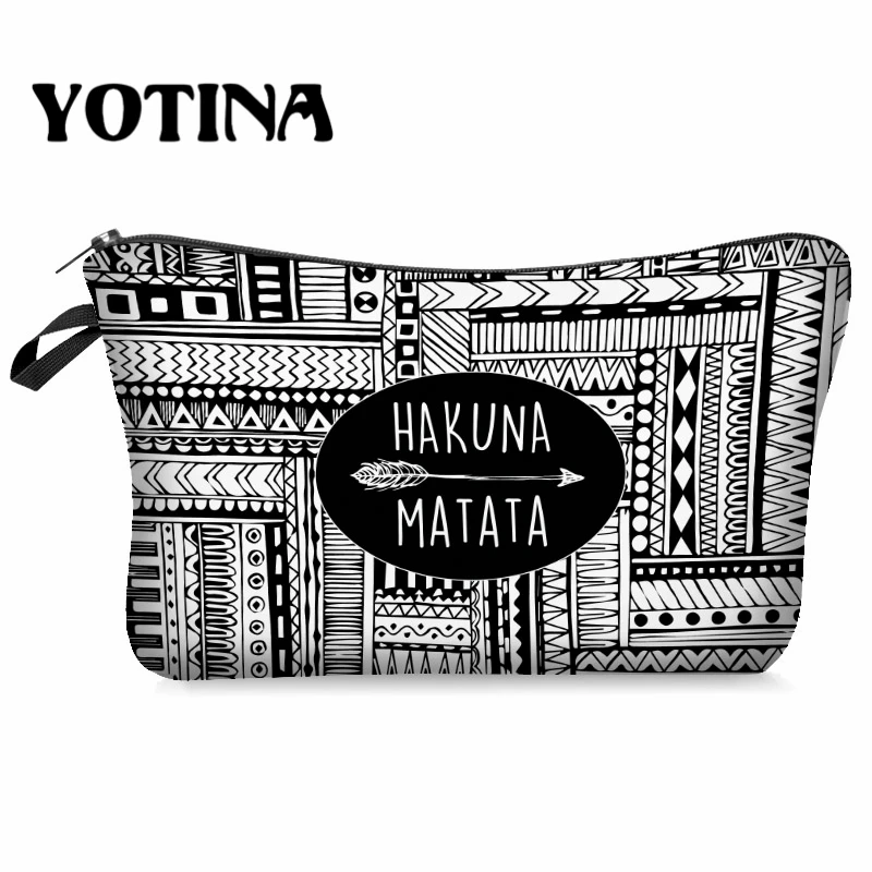 Yotina сумка для макияжа женская косметичка с разноцветным узором Геометрическая 3D печать несессер сумка для путешествий Органайзер для макияжа