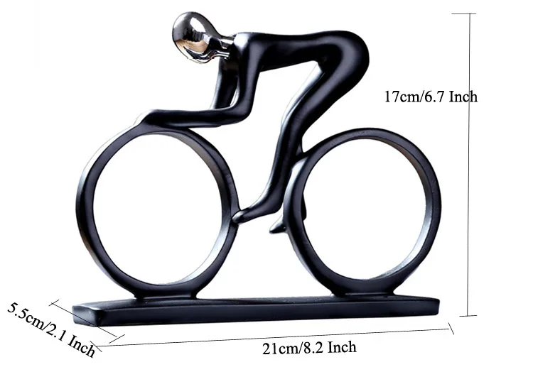ERMAKOVA Современная смола искусство абстрактный велосипед велосипедист статуя спортсмена гонщик велосипед Статуэтка Офис Гостиная Украшение