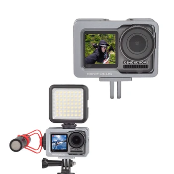 

Osmo Action Vlog Cage, Aluminum Alloy Vedio Camera Frame Mount Housing Case Protective Shell Cover Cold Shoe & 1/4 inch Screw
