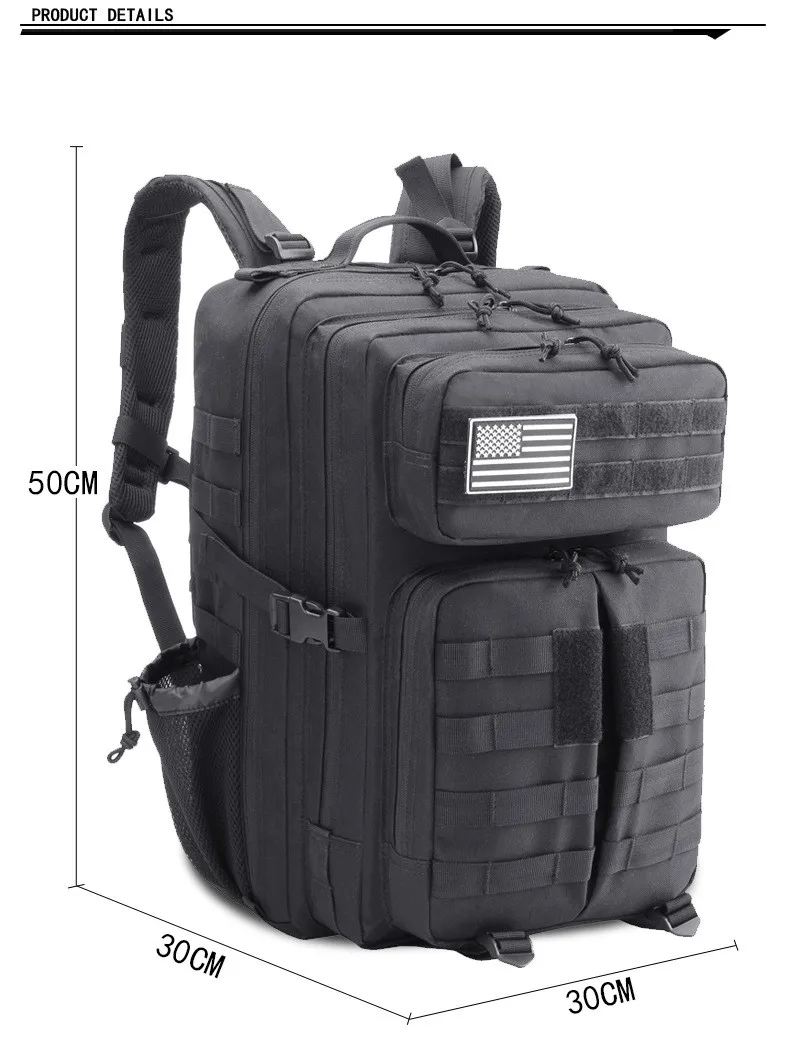 45L Военный Тактический штурмовой рюкзак 900D армейский Молл Водонепроницаемый Большой рюкзак для наружного туризма кемпинга альпинизма