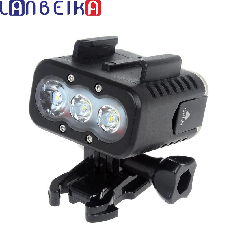 

LANBEIKA Fill Light Underwater Diving 50m Waterproof Flash LED Fill Lamp Mount for GoPro Hero 8 7 6 5 4 SJCAM SJ6 SJ8 SJ9 SJ5000
