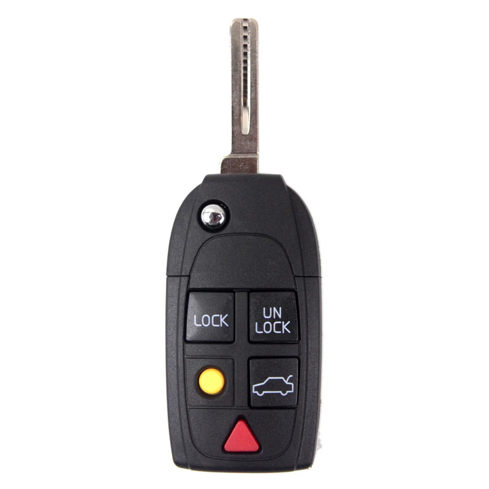 5 Buttons Remote Flip Folding Key Shell Case Fob Keyless For Volvo XC70