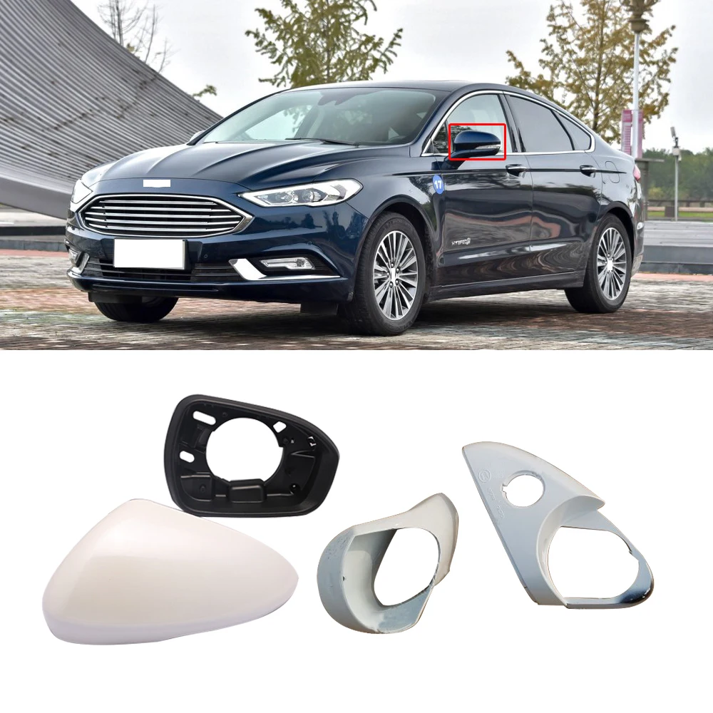 

CAPQX For Ford Mondeo Fusion 12-17 Side mirror protector Outside Rearview Mirror Frame Rear view mirror cover Base support Shell