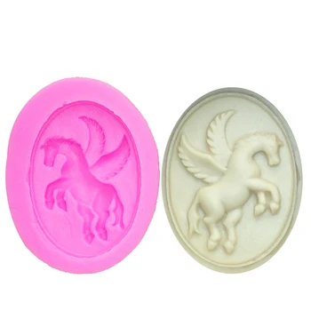 

M1103 Pegasus Horse with Wings Fondant Cake Molds Chocolate Mould for the Kitchen Baking Sugarcraft Decoration Tool