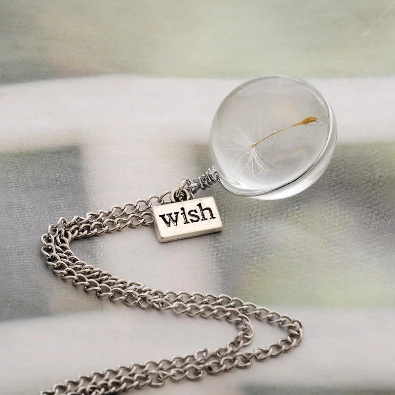 Fashion-Necklaces-Wish-Real-Dandelion-Crystal-Necklace-Glass-Round-Pendants-Necklace-Silver-Chain-Choker-Necklace-For (2)