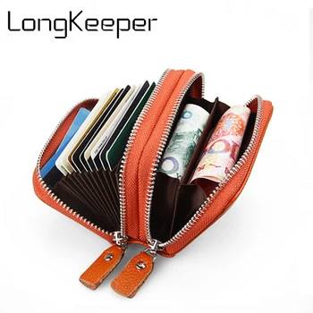 

Antitheft Men Wallet Leather RFID Blocking Pocket Holder Double Case Credit Card Case Card ID Holders Genuine Cow Leather wallet