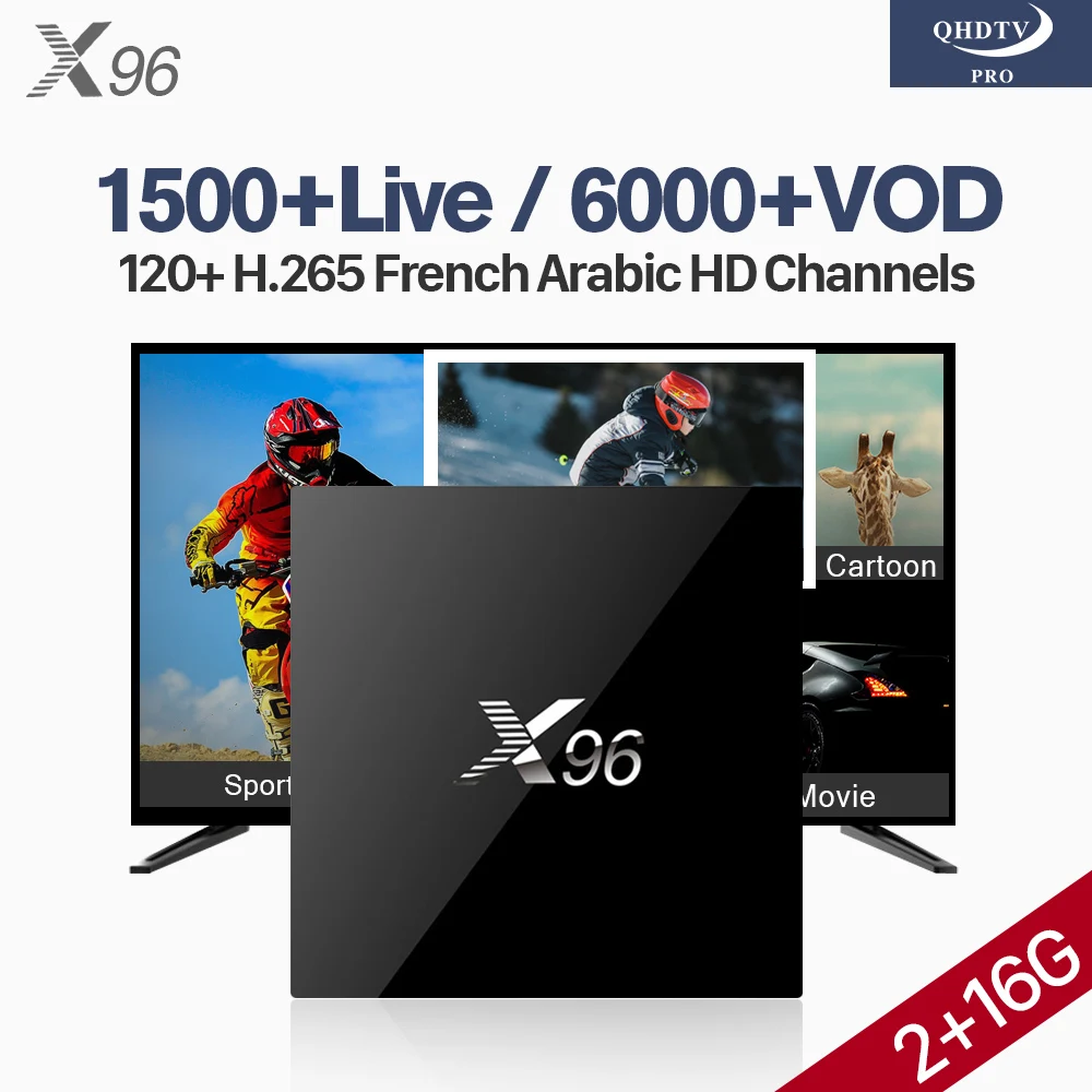

IPTV Subscription Arabic Channels 1 Year QHDTV PRO Code X96 Smart Android 6.0 TV Box S905X IPTV Europe French Arabic IPTV Box