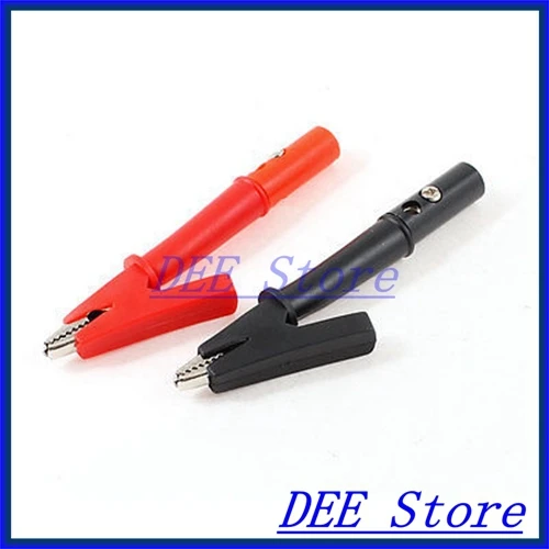 

Pair Insulated Alligator Clips Test Lead Crocodile Clamps w Banana Plug