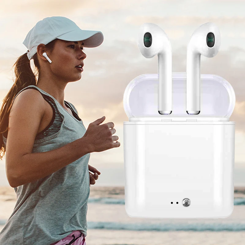 

I7 S TWS V5.0 Bluetooth Earphone In-Ear Quality Earpiece Wireless Earphones + Charging Case Universal for Iphone 7 8 X Headset
