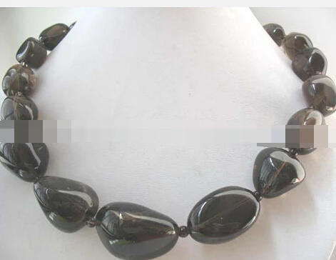 

0002009 charming 19" 15-35-15mm smoky quartz necklace