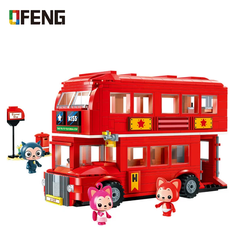 

City Decker Bus Building Blocks Sets Compatible Creator London Red Car Bricks Figure Educational Toys for Children Gifts
