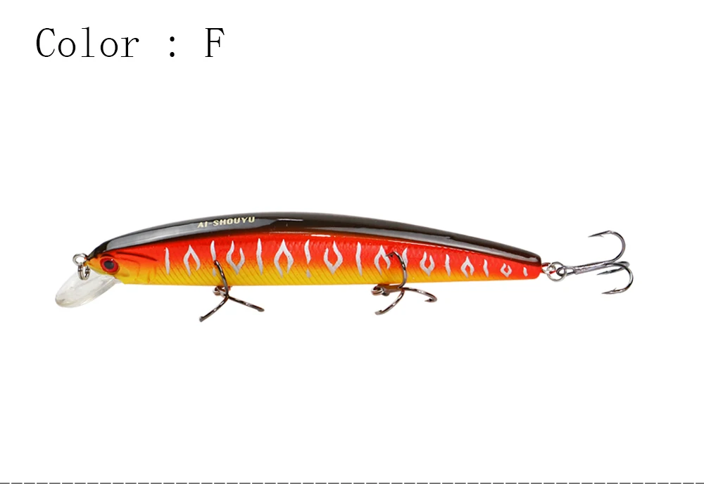AI-SHOUYU 1 шт искусственные приманки Рыбалка Жесткий минноу приманки 105 мм 17 г приманки с 3 высоких Суспендер с крючком глубина 0,5-1,0 m
