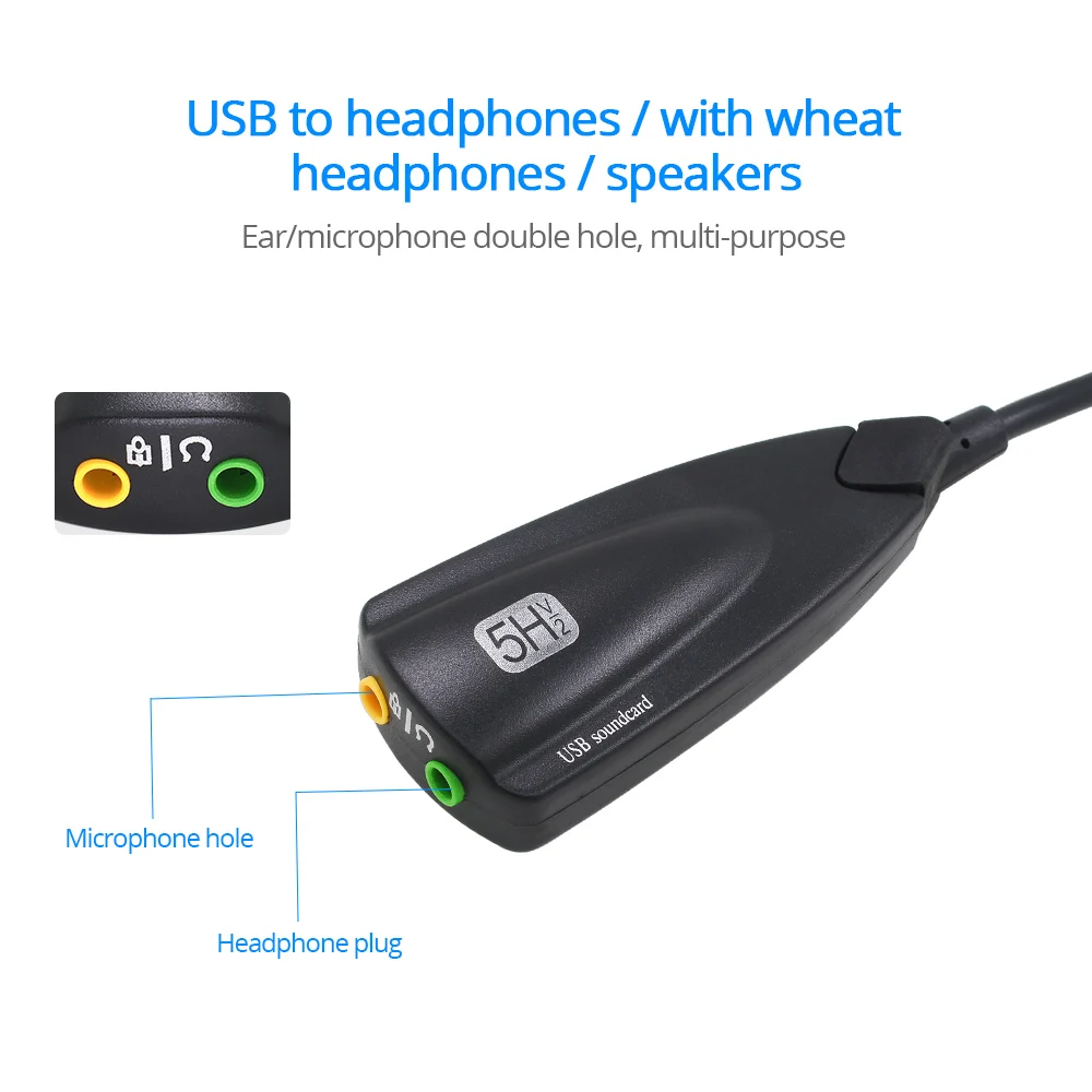 TISHRIC Новинка 5HV2 7 1 внешняя звуковая карта USB 3 5 мм Интерфейс Аудио Адаптер с