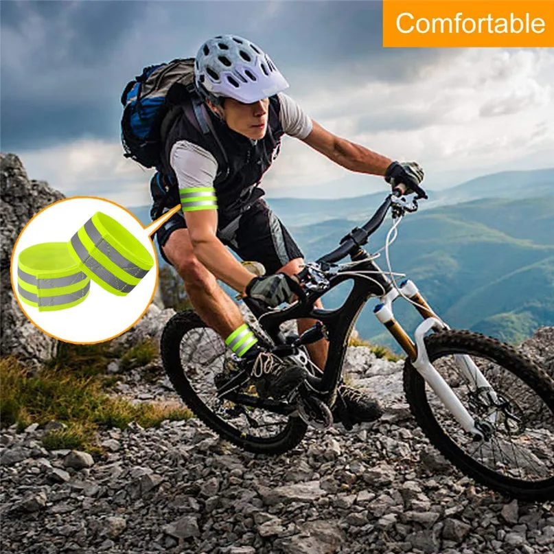 2pcs Reflective Armband High Safety Visibility Reflective Security Wrist Belt For Night Running Walking Cycling #2D22 (4)