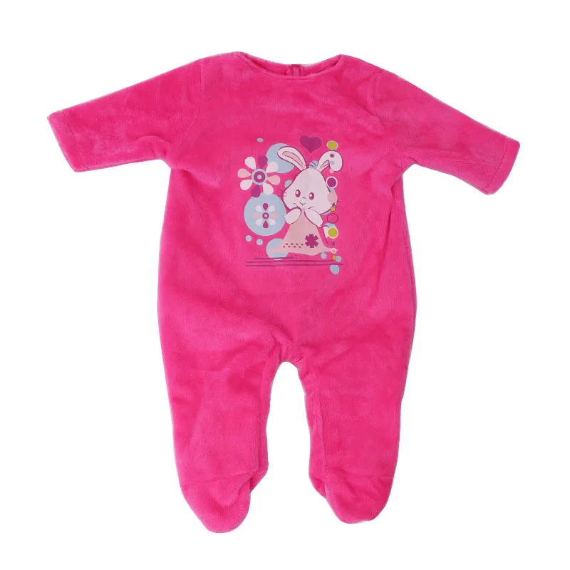 43 см Детские куклы одежда новорожденный милый комбинезон с зайчиком пижамы детские игрушки платье подходит Американский 18 дюймов девушки кукла f622 - Цвет: Красный