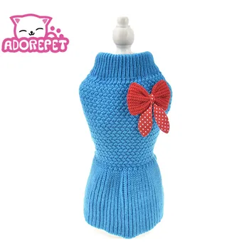 

Small Medium Dog Sweaters Dress Winter Warm Dog Bow Dress Tutu Skirt Knitted Clothes For Dog Female Girl Dachshund Bulldog Corgi