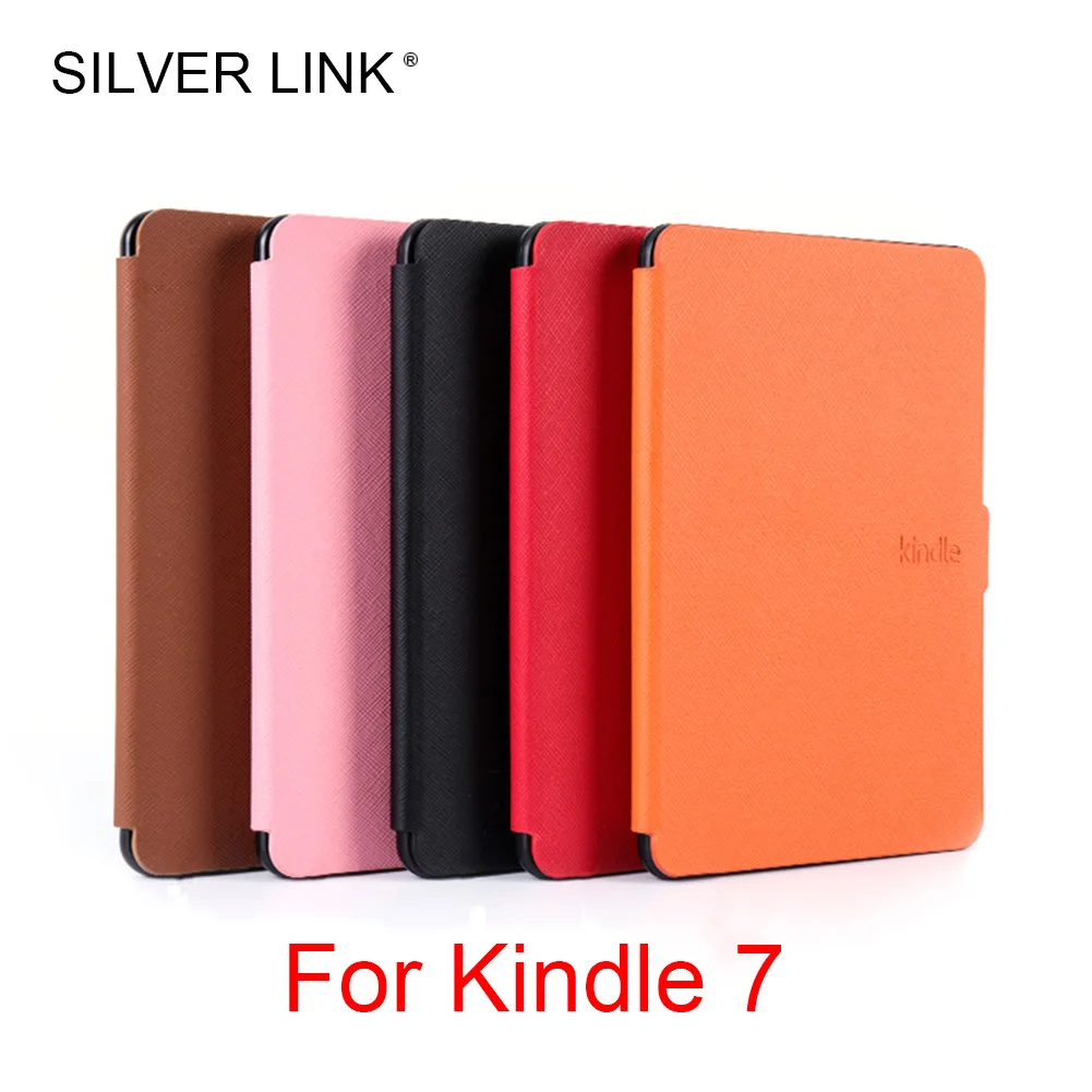 

SILVER LINK 1X Kindle 7 PU Case Faux Leather Cover For Kindle Skin Multicolor Auto Sleep/Wakeup Hard Protector Shell